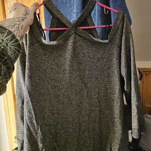 Torrid Black and Gray/Silver Top